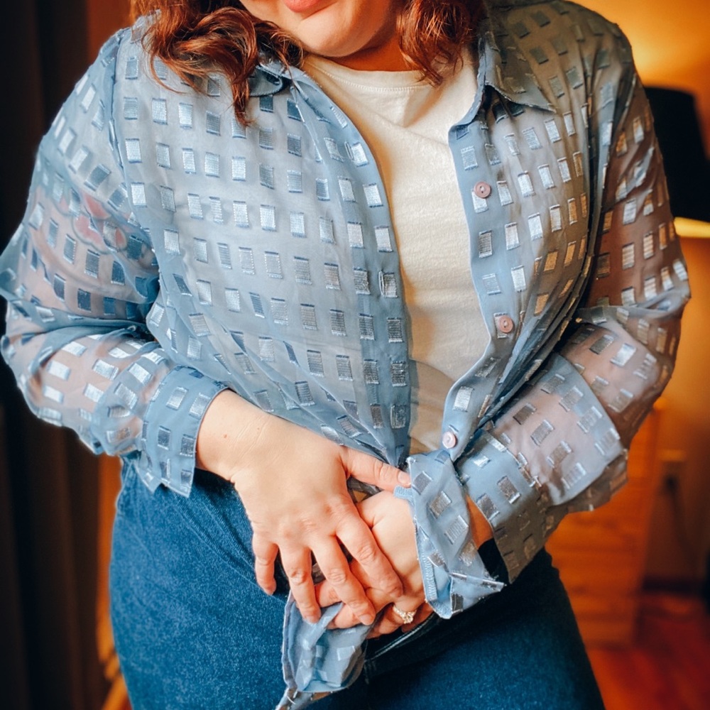Vintage Blue Blouse 1X Notations